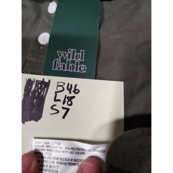 Women's Short Sleeve Boxy Cropped Polo T-Shirt - Wild Fable Olive Green XXL - Picture 7 of 8